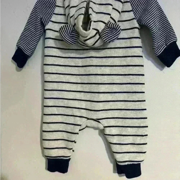 3m boys carters outfit with hood (ears on the hood) navy blue and white EUC - Picture 2 of 3